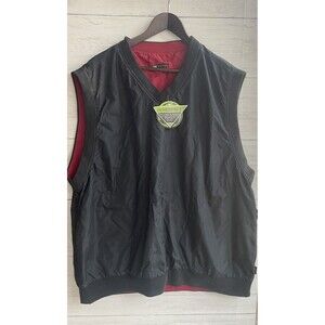 NWTMen's Wedge V Neck Windbreaker Golf Vest Reversible Size XL Red Black Pockets
